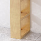 Modern Wooden Pub Table Rectangle Natural Bar Height Cocktail Table with Shelves