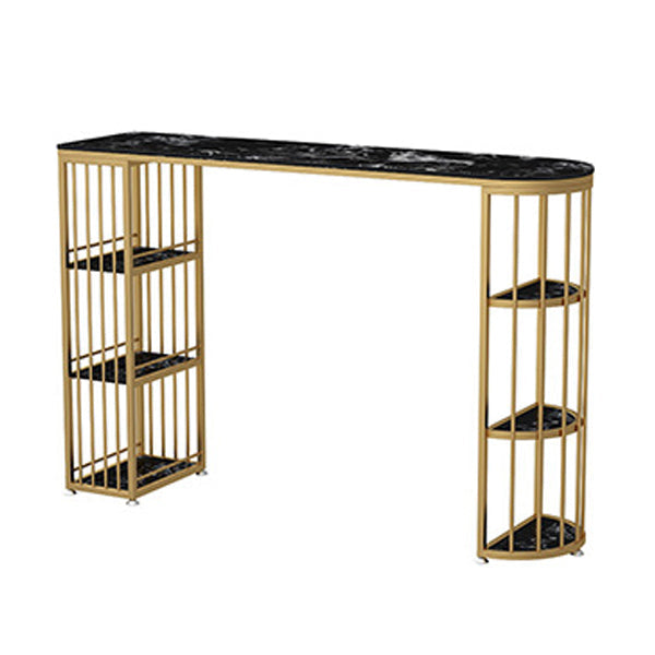 Double Pedestal Pub Table Free Form Glam Bar Table for Indoor and Breakroom Clearhalo 'Bar Furniture' 'Bar Tables' 'bar_tables' 'furn' 'furn_bar_tables' 'Furniture' 'Kitchen & Dining Furniture' 6097656
