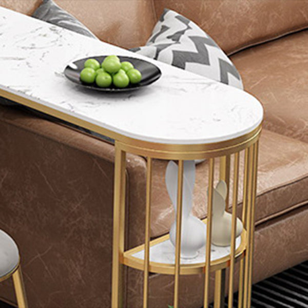 Double Pedestal Pub Table Free Form Glam Bar Table for Indoor and Breakroom Clearhalo 'Bar Furniture' 'Bar Tables' 'bar_tables' 'furn' 'furn_bar_tables' 'Furniture' 'Kitchen & Dining Furniture' 6097657