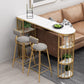 Double Pedestal Pub Table Free Form Glam Bar Table for Indoor and Breakroom Clearhalo 'Bar Furniture' 'Bar Tables' 'bar_tables' 'furn' 'furn_bar_tables' 'Furniture' 'Kitchen & Dining Furniture' 6097661