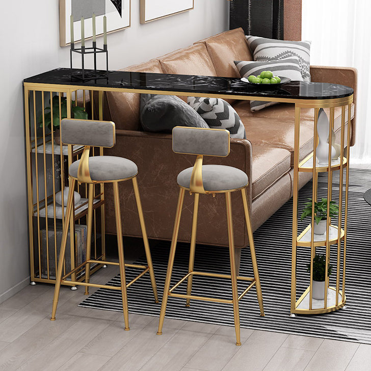 Double Pedestal Pub Table Free Form Glam Bar Table for Indoor and Breakroom Clearhalo 'Bar Furniture' 'Bar Tables' 'bar_tables' 'furn' 'furn_bar_tables' 'Furniture' 'Kitchen & Dining Furniture' 6097662