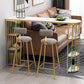 Double Pedestal Pub Table Free Form Glam Bar Table for Indoor and Breakroom Clearhalo 'Bar Furniture' 'Bar Tables' 'bar_tables' 'furn' 'furn_bar_tables' 'Furniture' 'Kitchen & Dining Furniture' 6097664