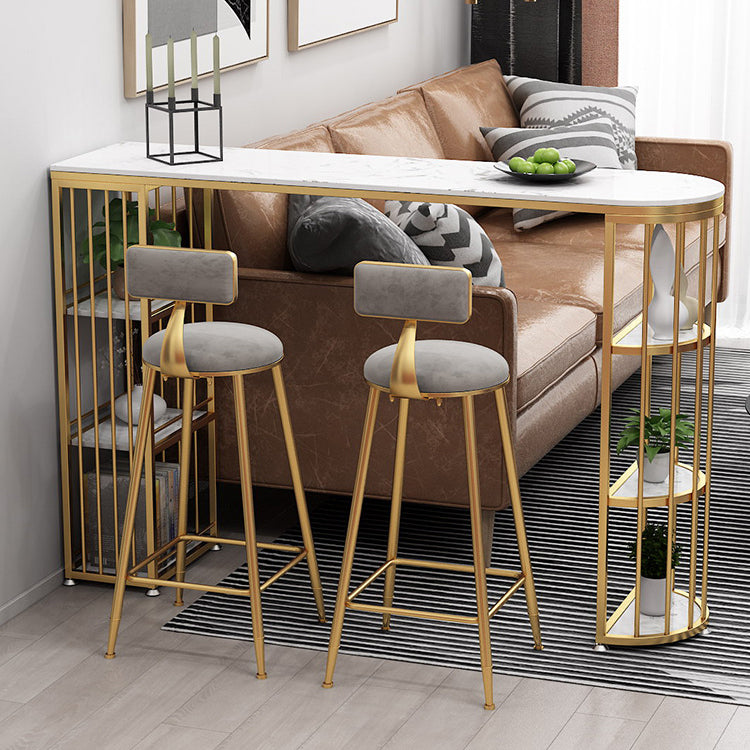 Double Pedestal Pub Table Free Form Glam Bar Table for Indoor and Breakroom Clearhalo 'Bar Furniture' 'Bar Tables' 'bar_tables' 'furn' 'furn_bar_tables' 'Furniture' 'Kitchen & Dining Furniture' 6097664