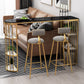 Double Pedestal Pub Table Free Form Glam Bar Table for Indoor and Breakroom Clearhalo 'Bar Furniture' 'Bar Tables' 'bar_tables' 'furn' 'furn_bar_tables' 'Furniture' 'Kitchen & Dining Furniture' 6097666