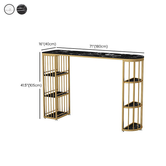 Double Pedestal Pub Table Free Form Glam Bar Table for Indoor and Breakroom Clearhalo 'Bar Furniture' 'Bar Tables' 'bar_tables' 'furn' 'furn_bar_tables' 'Furniture' 'Kitchen & Dining Furniture' 6097671