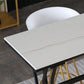 Rectangle Sintered Stone Dining Table Black and Metal Base Bar Table Clearhalo 'Bar Furniture' 'Bar Tables' 'bar_tables' 'furn' 'furn_bar_tables' 'Furniture' 'Kitchen & Dining Furniture' 6097680