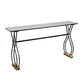 Rectangle Sintered Stone Dining Table Black and Metal Base Bar Table White Without Chairs Clearhalo 'Bar Furniture' 'Bar Tables' 'bar_tables' 'furn' 'furn_bar_tables' 'Furniture' 'Kitchen & Dining Furniture' 6097684