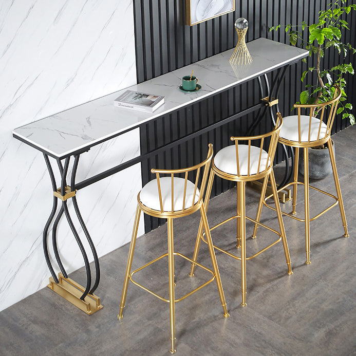 Rectangle Sintered Stone Dining Table Black and Metal Base Bar Table Clearhalo 'Bar Furniture' 'Bar Tables' 'bar_tables' 'furn' 'furn_bar_tables' 'Furniture' 'Kitchen & Dining Furniture' 6097685