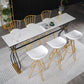 Rectangle Sintered Stone Dining Table Black and Metal Base Bar Table Clearhalo 'Bar Furniture' 'Bar Tables' 'bar_tables' 'furn' 'furn_bar_tables' 'Furniture' 'Kitchen & Dining Furniture' 6097687