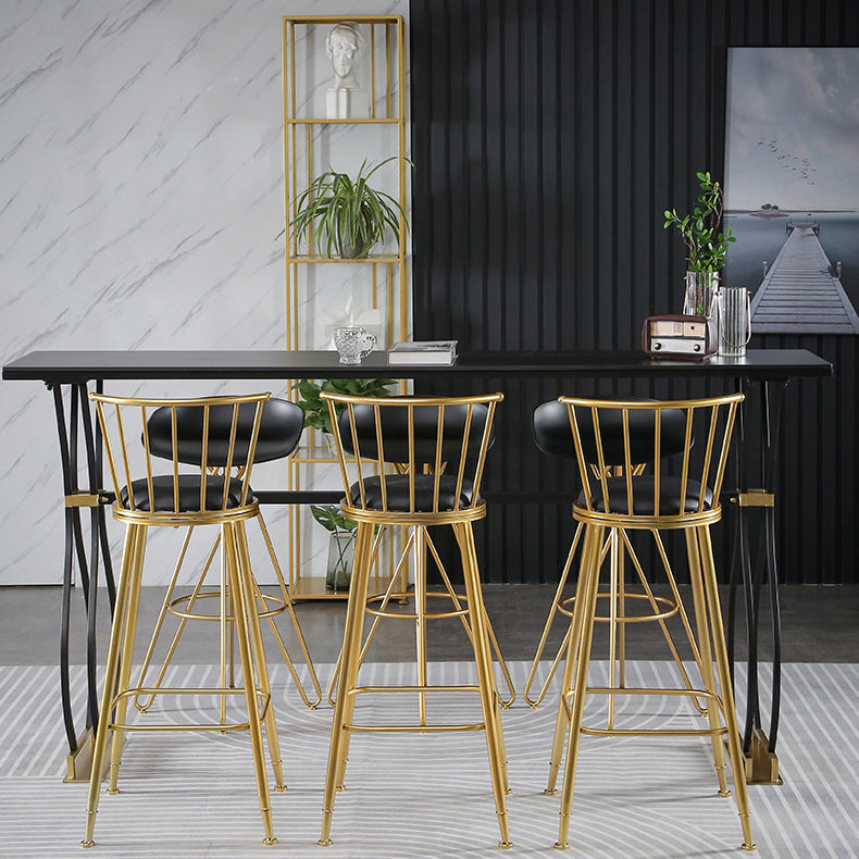 Rectangle Sintered Stone Dining Table Black and Metal Base Bar Table Clearhalo 'Bar Furniture' 'Bar Tables' 'bar_tables' 'furn' 'furn_bar_tables' 'Furniture' 'Kitchen & Dining Furniture' 6097688