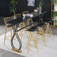 Rectangle Sintered Stone Dining Table Black and Metal Base Bar Table Clearhalo 'Bar Furniture' 'Bar Tables' 'bar_tables' 'furn' 'furn_bar_tables' 'Furniture' 'Kitchen & Dining Furniture' 6097689