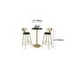 Glam Pedestal Bar Dining Table Faux Marble Cocktail Bar Table with Metal Base