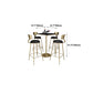 Glam Pedestal Bar Dining Table Faux Marble Cocktail Bar Table with Metal Base