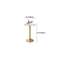 Glam Pedestal Bar Dining Table Faux Marble Cocktail Bar Table with Metal Base