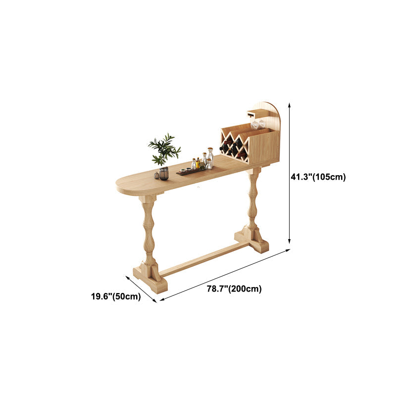 Contemporary Pub Table Specialty Solid Wood Bar Table in Natural