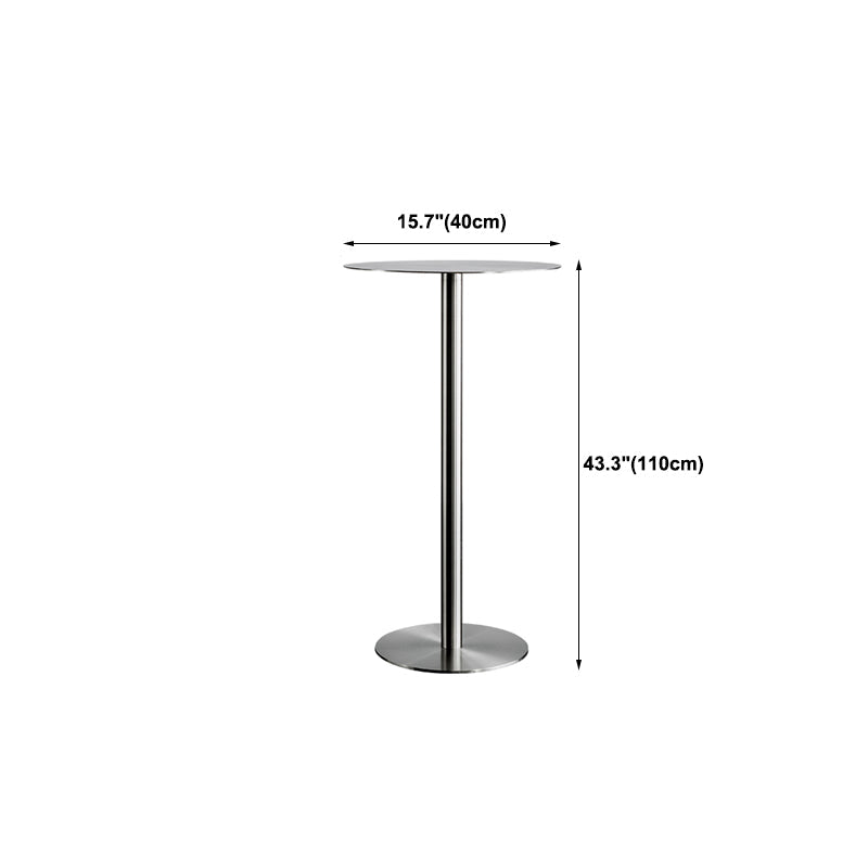 Industrial Metal Bar Dining Table Round Bistro Bar Table with Pedestal Clearhalo 'Bar Furniture' 'Bar Tables' 'bar_tables' 'furn' 'furn_bar_tables' 'Furniture' 'Kitchen & Dining Furniture' 6098276