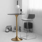 41.3"H Bar Dining Table Pedestal Sintered Stone Bar Height Cocktail Table 23.6"L x 23.6"W x 41.3"H Matte Black Round Clearhalo 'Bar Furniture' 'Bar Tables' 'bar_tables' 'furn' 'furn_bar_tables' 'Furniture' 'Kitchen & Dining Furniture' 6098351