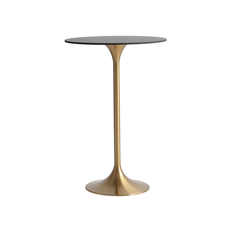 41.3"H Bar Dining Table Pedestal Sintered Stone Bar Height Cocktail Table Black Round Clearhalo 'Bar Furniture' 'Bar Tables' 'bar_tables' 'furn' 'furn_bar_tables' 'Furniture' 'Kitchen & Dining Furniture' 6098359