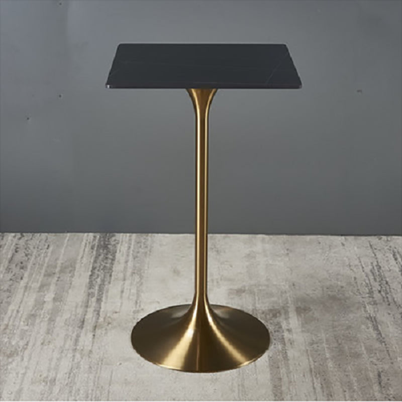 41.3"H Bar Dining Table Pedestal Sintered Stone Bar Height Cocktail Table 23.6"L x 23.6"W x 41.3"H Matte Black Square Clearhalo 'Bar Furniture' 'Bar Tables' 'bar_tables' 'furn' 'furn_bar_tables' 'Furniture' 'Kitchen & Dining Furniture' 6098360