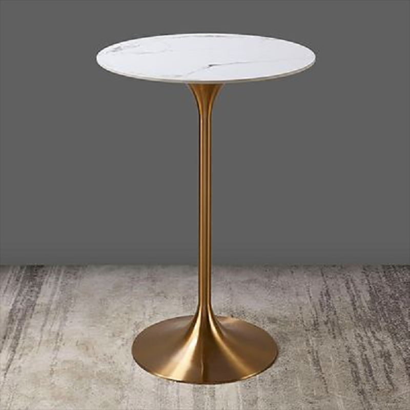 41.3"H Bar Dining Table Pedestal Sintered Stone Bar Height Cocktail Table Textured White Round Clearhalo 'Bar Furniture' 'Bar Tables' 'bar_tables' 'furn' 'furn_bar_tables' 'Furniture' 'Kitchen & Dining Furniture' 6098361
