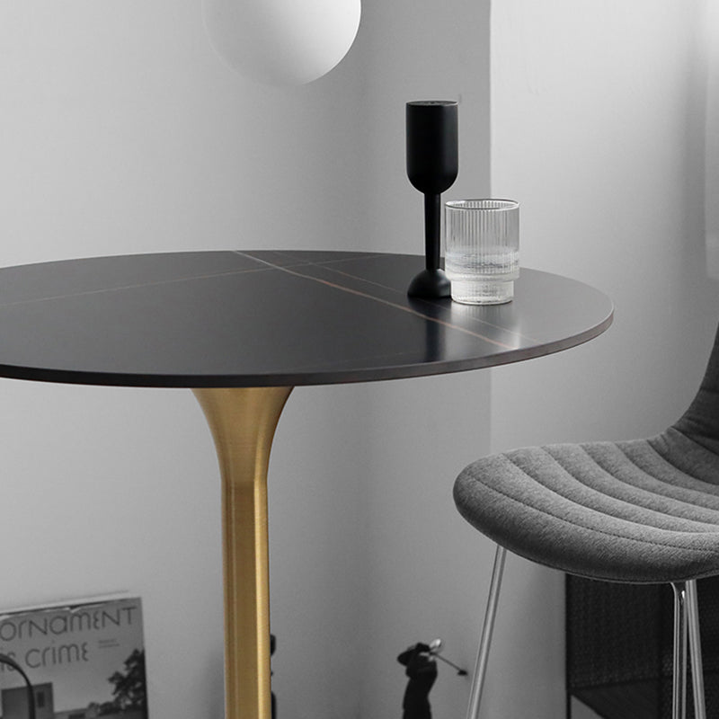 41.3"H Bar Dining Table Pedestal Sintered Stone Bar Height Cocktail Table Clearhalo 'Bar Furniture' 'Bar Tables' 'bar_tables' 'furn' 'furn_bar_tables' 'Furniture' 'Kitchen & Dining Furniture' 6098362