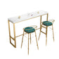 White Solid Wood Bar Table Gold and Metal Base Bar Table for Kitchen Living Room Clearhalo 'Bar Furniture' 'Bar Tables' 'bar_tables' 'furn' 'furn_bar_tables' 'Furniture' 'Kitchen & Dining Furniture' 6098409