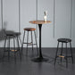 Modern Round Pub Table Fixed Pedestal Bar Height Cocktail Table
