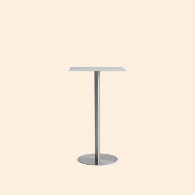 Table de salle à manger ronde en acier inoxydable, table de bar sur pied extérieur-intérieur