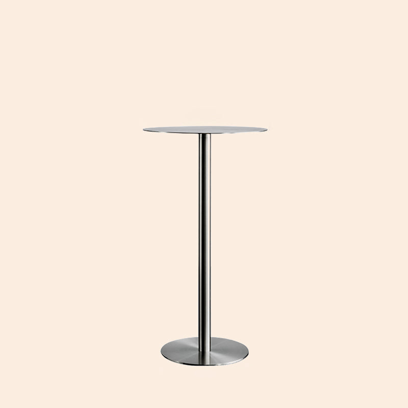 Table de salle à manger ronde en acier inoxydable, table de bar sur pied extérieur-intérieur