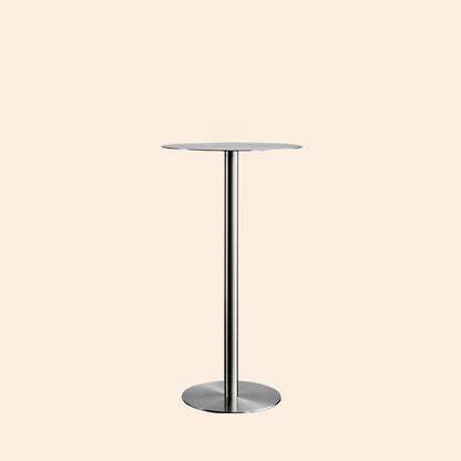 Table de salle à manger ronde en acier inoxydable, table de bar sur pied extérieur-intérieur