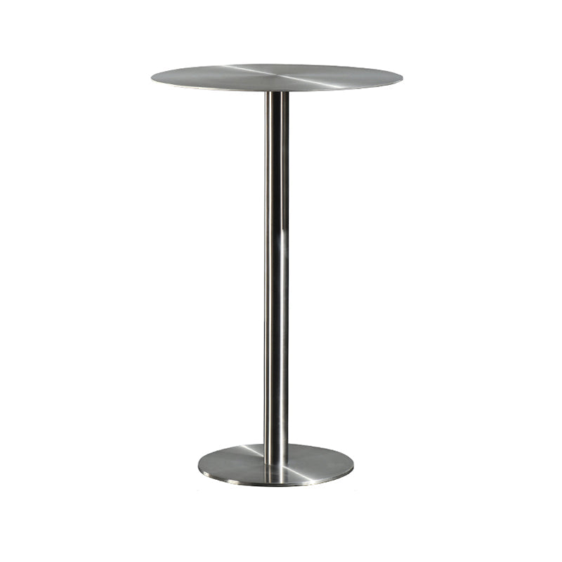 Table de salle à manger ronde en acier inoxydable, table de bar sur pied extérieur-intérieur