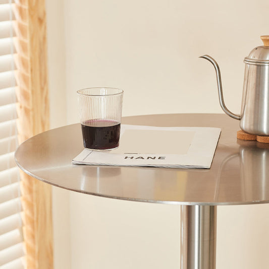 Tavolo da pranzo rotondo in acciaio inossidabile tavolo da barra per piedistallo esterno