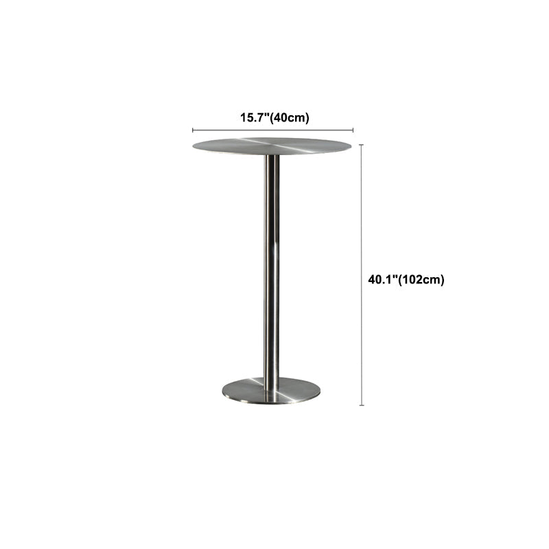 Table de salle à manger ronde en acier inoxydable, table de bar sur pied extérieur-intérieur