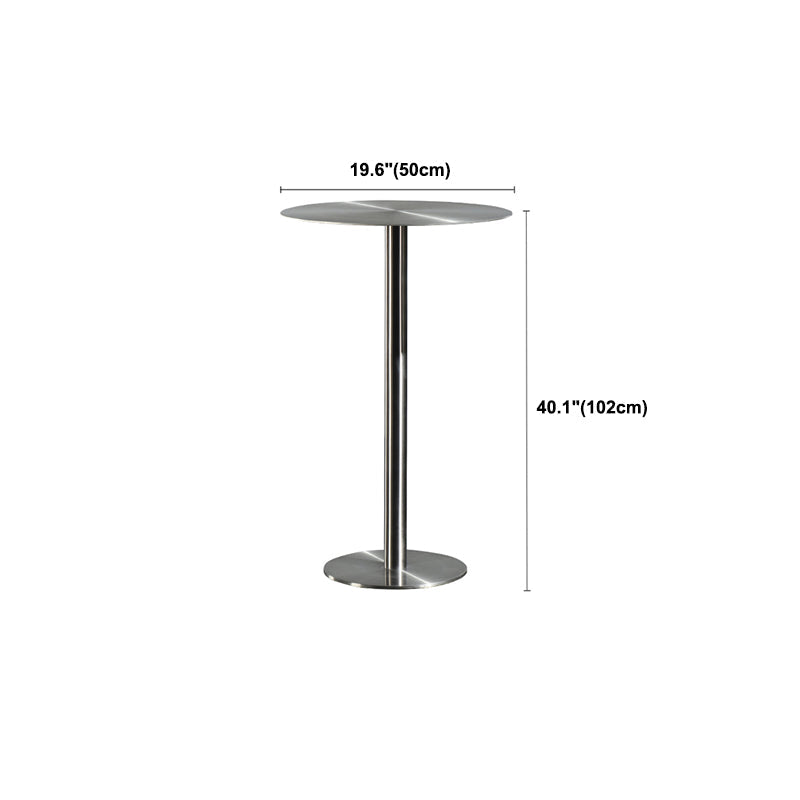 Table de salle à manger ronde en acier inoxydable, table de bar sur pied extérieur-intérieur