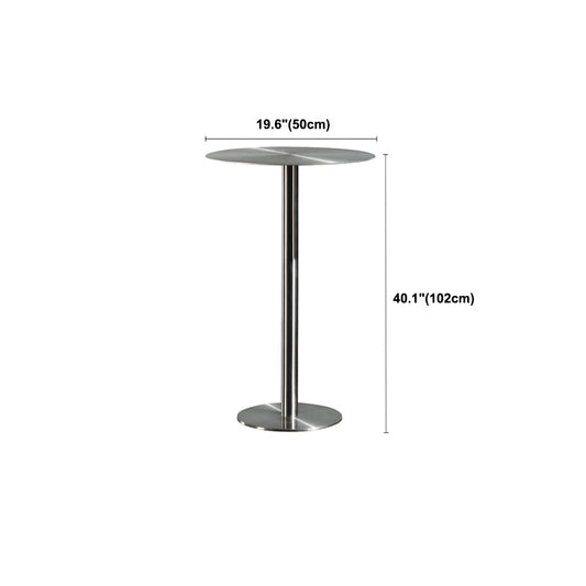 Tavolo da pranzo rotondo in acciaio inossidabile tavolo da barra per piedistallo esterno