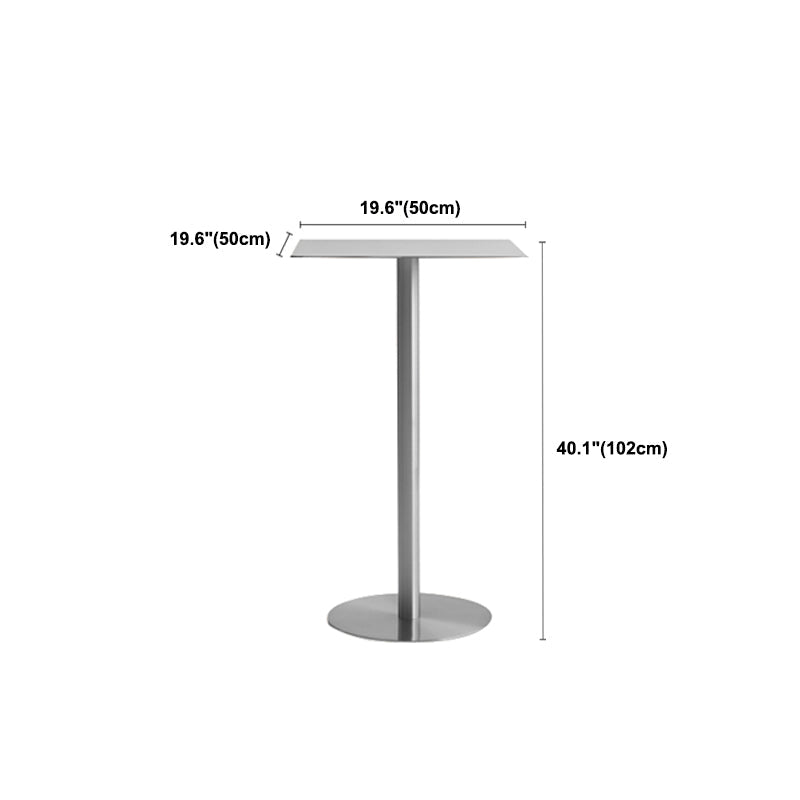 Table de salle à manger ronde en acier inoxydable, table de bar sur pied extérieur-intérieur