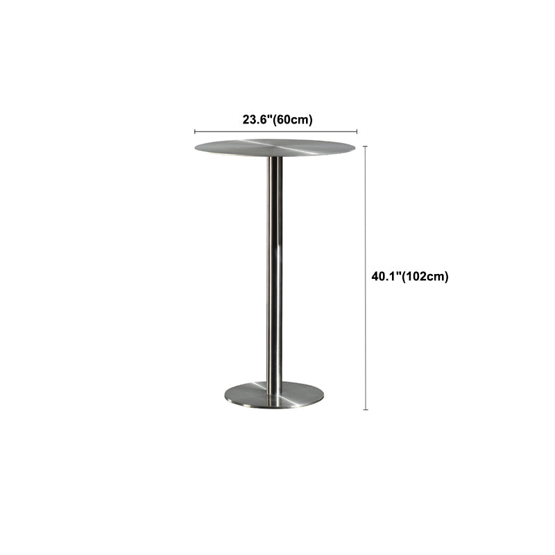 Table de salle à manger ronde en acier inoxydable, table de bar sur pied extérieur-intérieur