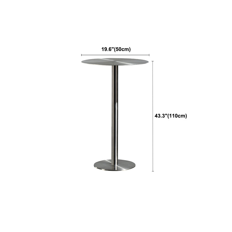 Table de salle à manger ronde en acier inoxydable, table de bar sur pied extérieur-intérieur