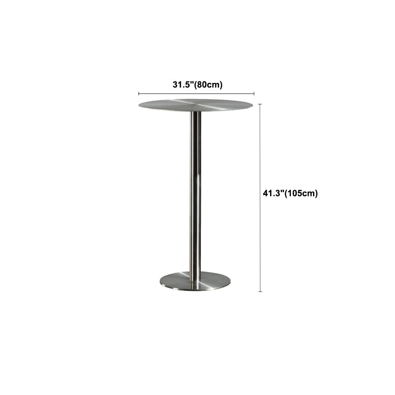 Table de salle à manger ronde en acier inoxydable, table de bar sur pied extérieur-intérieur