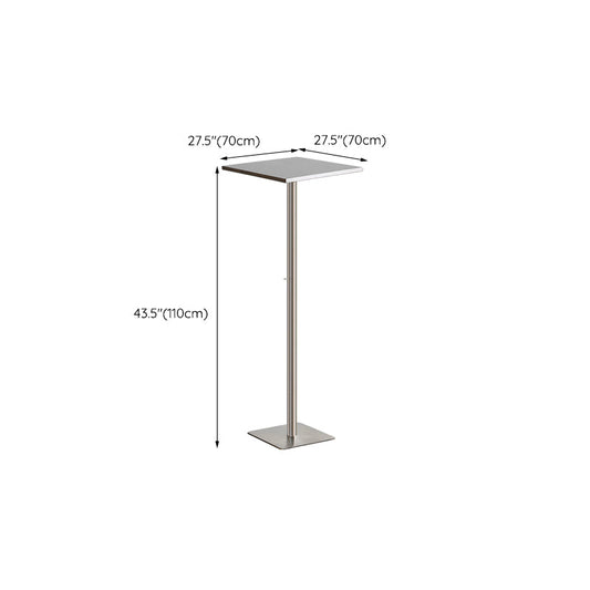 Industrial Pedestal Bar Table 43.3"H Metal Bistro Bar Desk in Silver