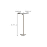 Industrial Pedestal Bar Table 43.3"H Metal Bistro Bar Desk in Silver