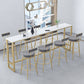 Rectangle Sintered Stone Bar Table Trestle Base Dining Table for Kitchen Living Room