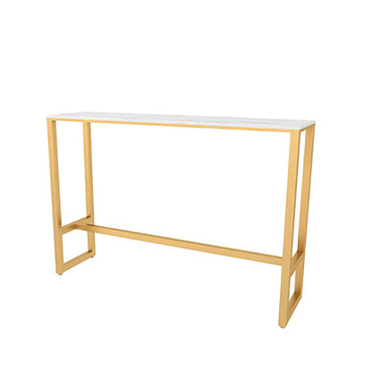 Rectangle Sintered Stone Bar Table Trestle Base Dining Table for Kitchen Living Room