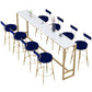 Rectangle Sintered Stone Bar Table Trestle Base Dining Table for Kitchen Living Room