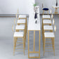 Rectangle Sintered Stone Bar Table Trestle Base Dining Table for Kitchen Living Room