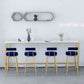 Rectangle Sintered Stone Bar Table Trestle Base Dining Table for Kitchen Living Room