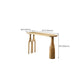 Freeform Double Pedestal Bar Table Natural Solid Wood Bar Stool Table for Dining Room