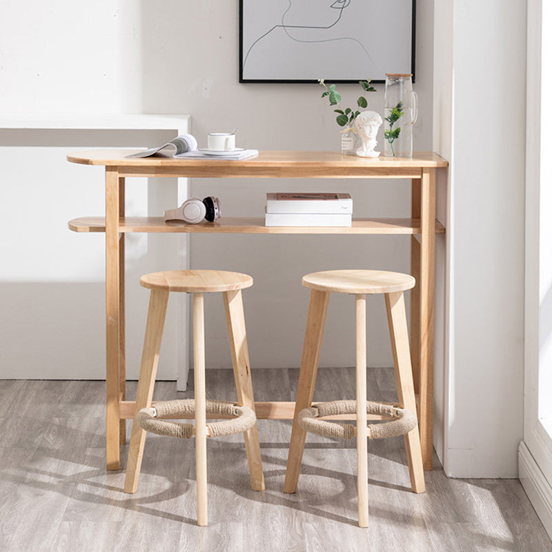 Industrial Solid Wood Bar Table Trestle Base Bar Table for Dining Room Natural Free Form 1 Clearhalo 'Bar Furniture' 'Bar Tables' 'bar_tables' 'furn' 'furn_bar_tables' 'Furniture' 'Kitchen & Dining Furniture' 6098675