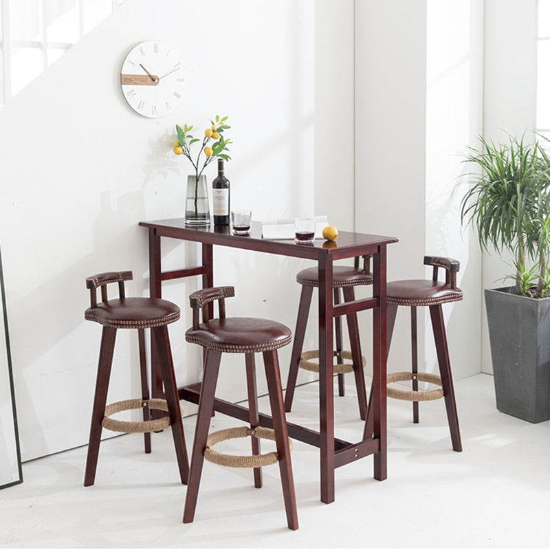 Industrial Solid Wood Bar Table Trestle Base Bar Table for Dining Room Clearhalo 'Bar Furniture' 'Bar Tables' 'bar_tables' 'furn' 'furn_bar_tables' 'Furniture' 'Kitchen & Dining Furniture' 6098682