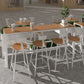 Contemporary Bar Table in Metal and Wood Trestle Base Outdoor Bar Height Table 94.5"L x 15.7"W x 41.3"H Without Chairs Clearhalo 'Bar Furniture' 'Bar Tables' 'bar_tables' 'furn' 'furn_bar_tables' 'Furniture' 'Kitchen & Dining Furniture' 6098688